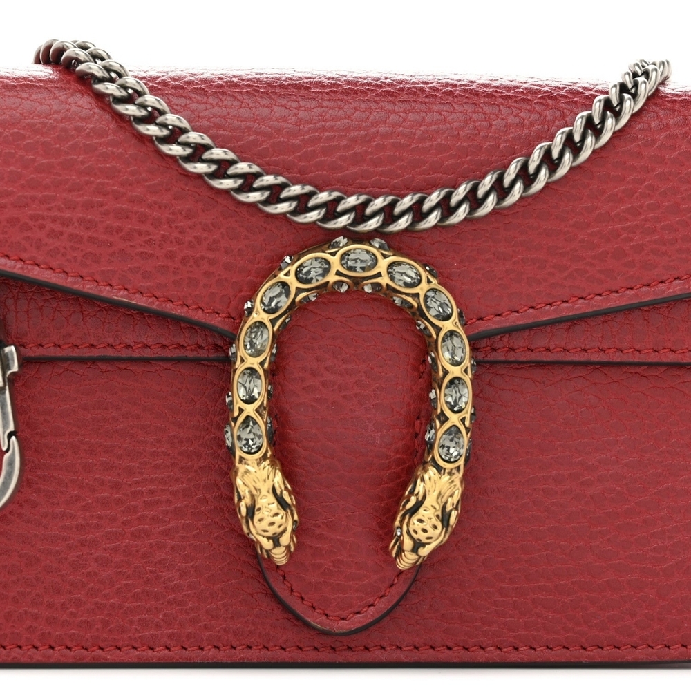 Brand New! Rare!!! Gucci Calfskin Super Mini Dionysus Shoulder Bag Hibiscus Red - Picture 13 of 16